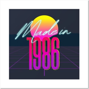 Made In 1986 ∆∆∆ VHS Retro 80s Outrun Birthday Design Posters and Art